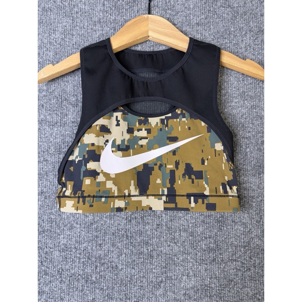 Nike Women's XS‎ Digital Camo Sports Bra Mesh Racerback Medium Support